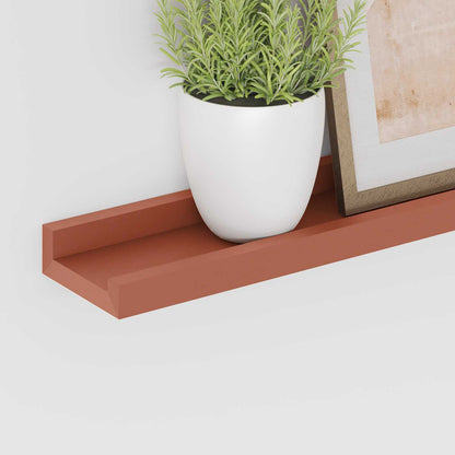 vidaXL Wandregal mit Regal 2 pcs Rot 100 x 9 x 3 cm Holzwerkstoff