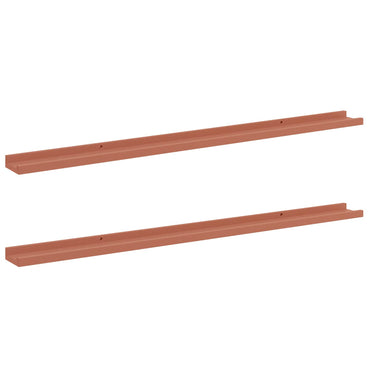 vidaXL Wandregal mit Regal 2 pcs Rot 115 x 9 x 3 cm Holzwerkstoff