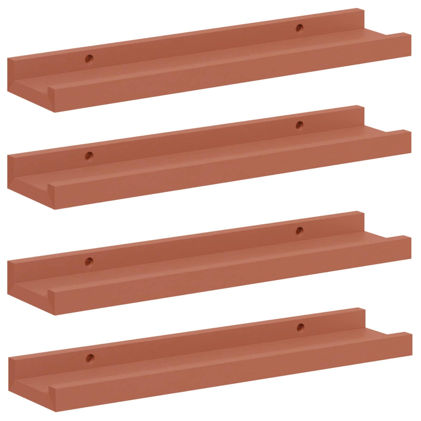 vidaXL Wandregal mit Regal 4 pcs Rot 40 x 9 x 3 cm Holzwerkstoff