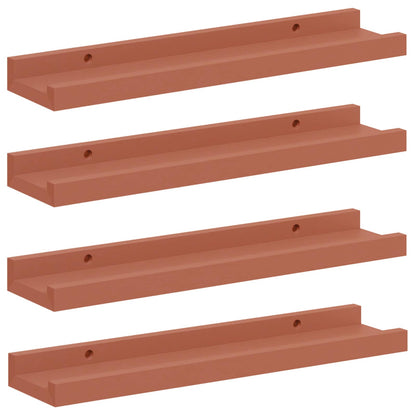 vidaXL Wandregal mit Regal 4 pcs Rot 40 x 9 x 3 cm Holzwerkstoff
