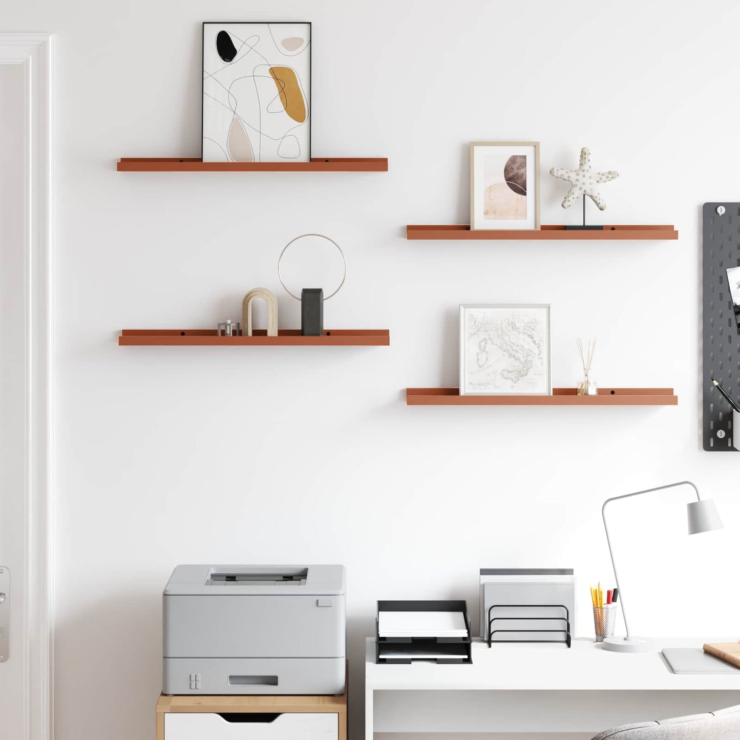 Wandregal mit Regal 4 pcs Rot 60 x 9 x 3 cm Holzwerkstoff