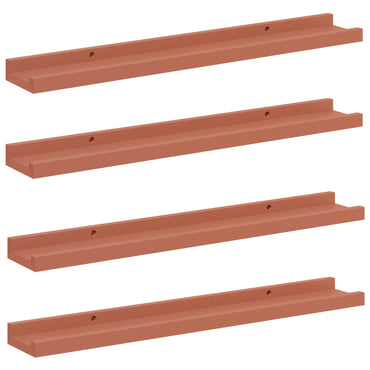 vidaXL Wandregal mit Regal 4 pcs Rot 60 x 9 x 3 cm Holzwerkstoff