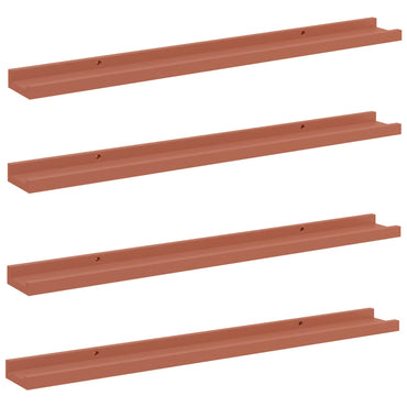 vidaXL Wandregal mit Regal 4 pcs Rot 80 x 9 x 3 cm Holzwerkstoff