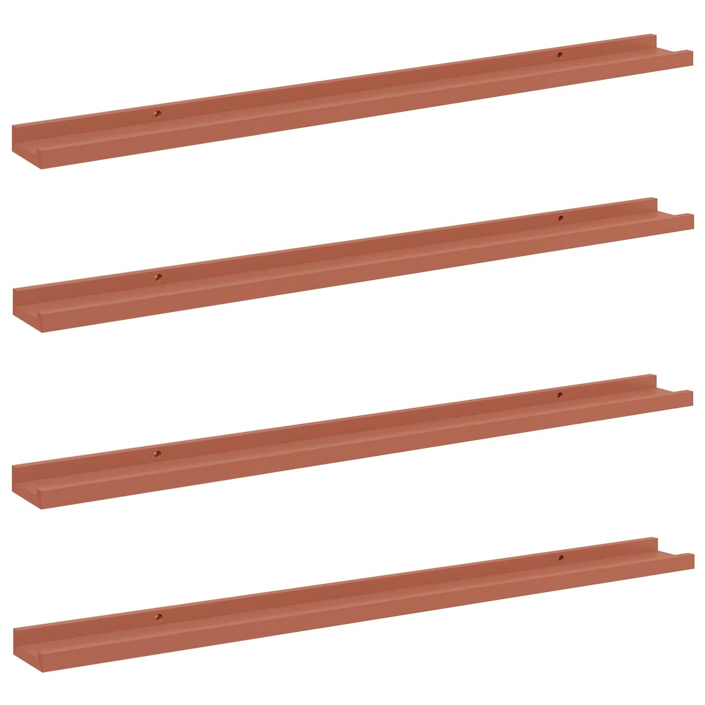 vidaXL Wandregal mit Regal 4 pcs Rot 100 x 9 x 3 cm Holzwerkstoff