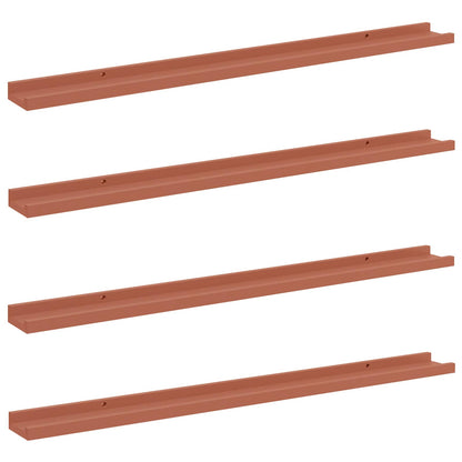 vidaXL Wandregal mit Regal 4 pcs Rot 100 x 9 x 3 cm Holzwerkstoff