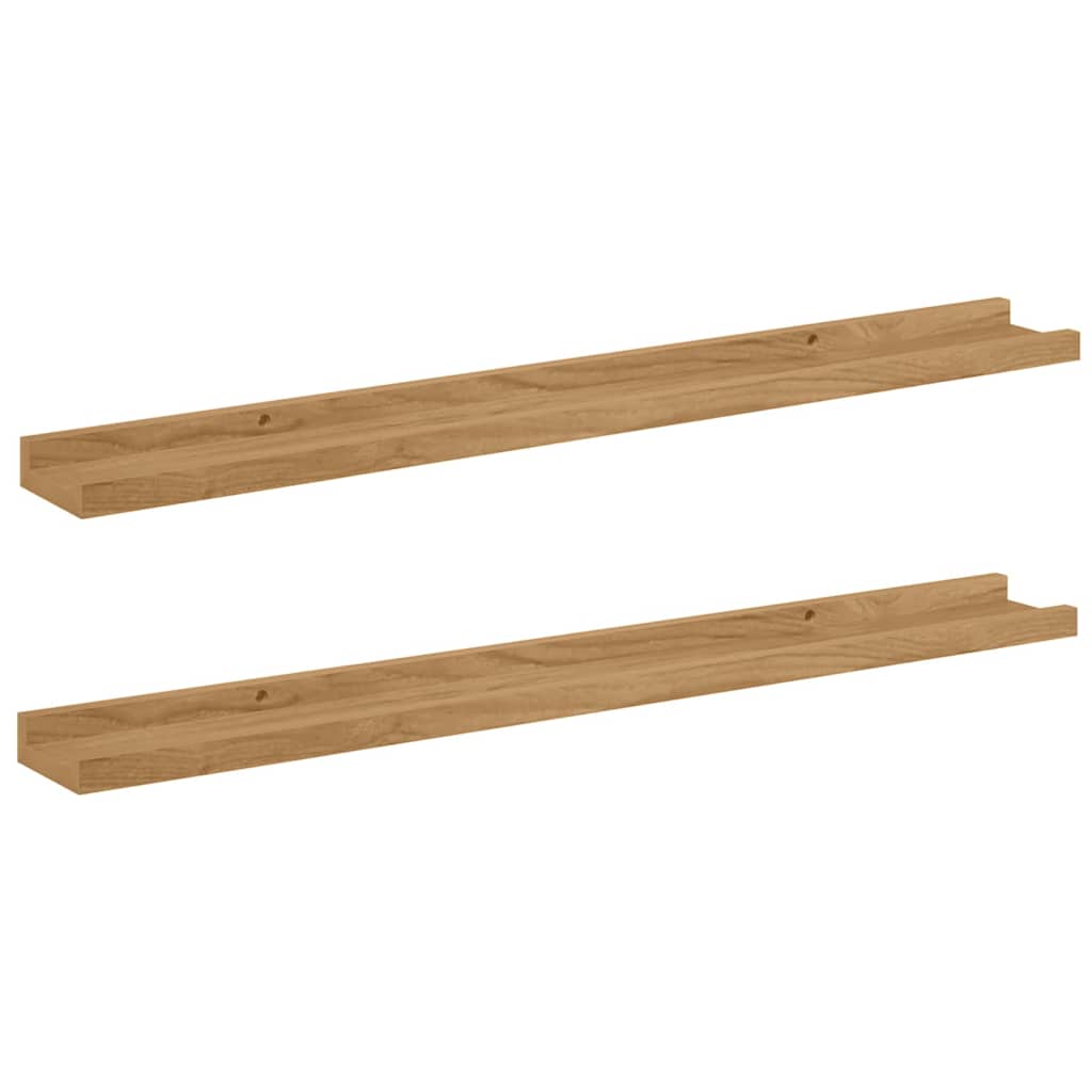 vidaXL Wandregal mit Regal 2 pcs Braun 80 x 9 x 3 cm Holzwerkstoff