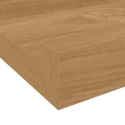 vidaXL Wandregal mit Regal 2 pcs Braun 100 x 9 x 3 cm Holzwerkstoff