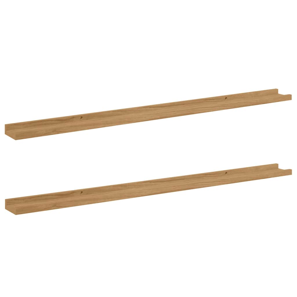vidaXL Wandregal mit Regal 2 pcs Braun 115 x 9 x 3 cm Holzwerkstoff