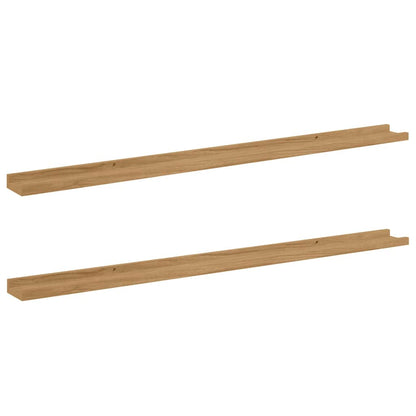 vidaXL Wandregal mit Regal 2 pcs Braun 115 x 9 x 3 cm Holzwerkstoff