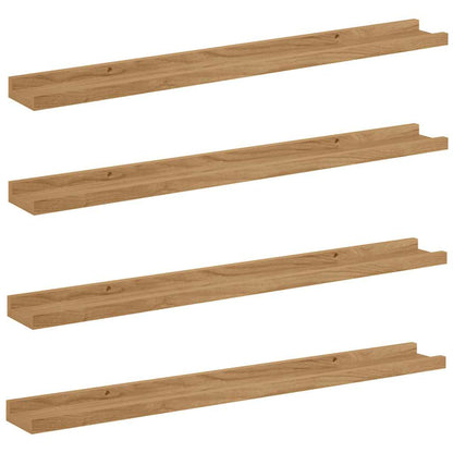 vidaXL Wandregal mit Regal 4 pcs Braun 80 x 9 x 3 cm Holzwerkstoff