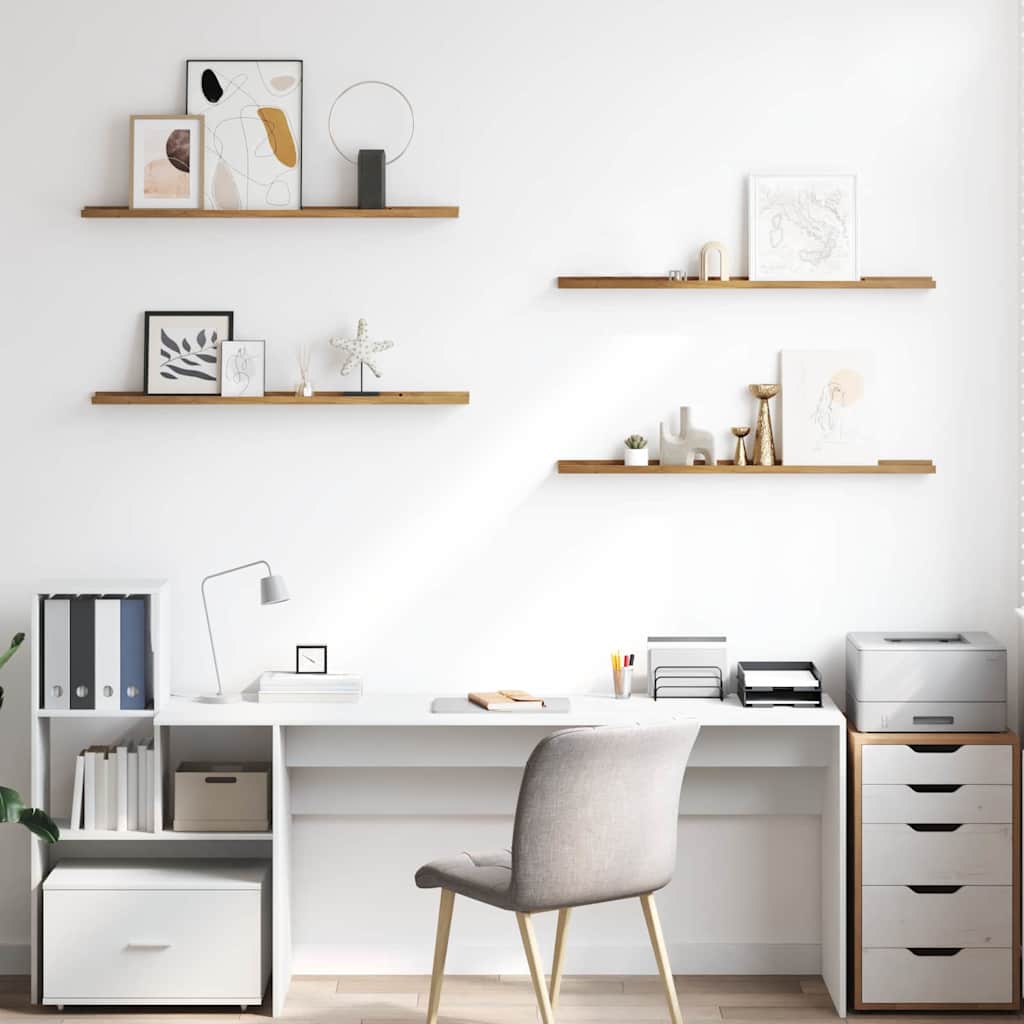 vidaXL Wandregal mit Regal 4 pcs Braun 100 x 9 x 3 cm Holzwerkstoff