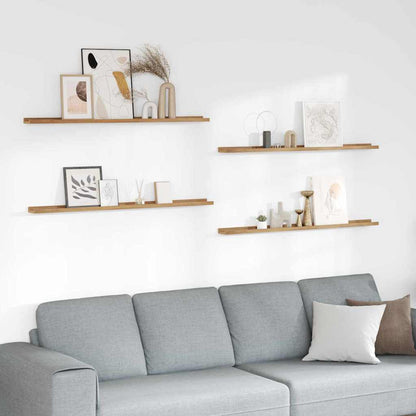 vidaXL Wandregal mit Regal 4 pcs Braun 115 x 9 x 3 cm Holzwerkstoff
