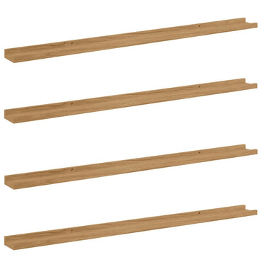 vidaXL Wandregal mit Regal 4 pcs Braun 115 x 9 x 3 cm Holzwerkstoff