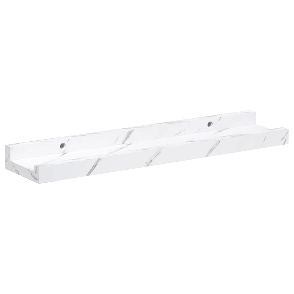 vidaXL Wandregal 2 pcs Weiß Marmor 40 x 9 x 3 cm Holzwerkstoff