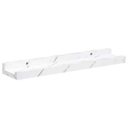 vidaXL Wandregal 2 pcs Weiß Marmor 40 x 9 x 3 cm Holzwerkstoff