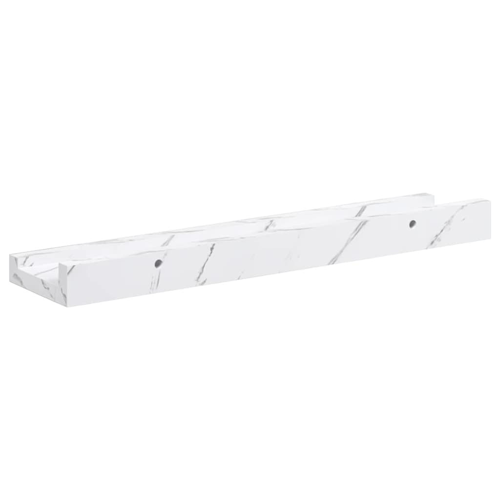 vidaXL Wandregal 2 pcs Weiß Marmor 40 x 9 x 3 cm Holzwerkstoff