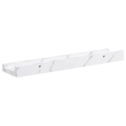 vidaXL Wandregal 2 pcs Weiß Marmor 40 x 9 x 3 cm Holzwerkstoff