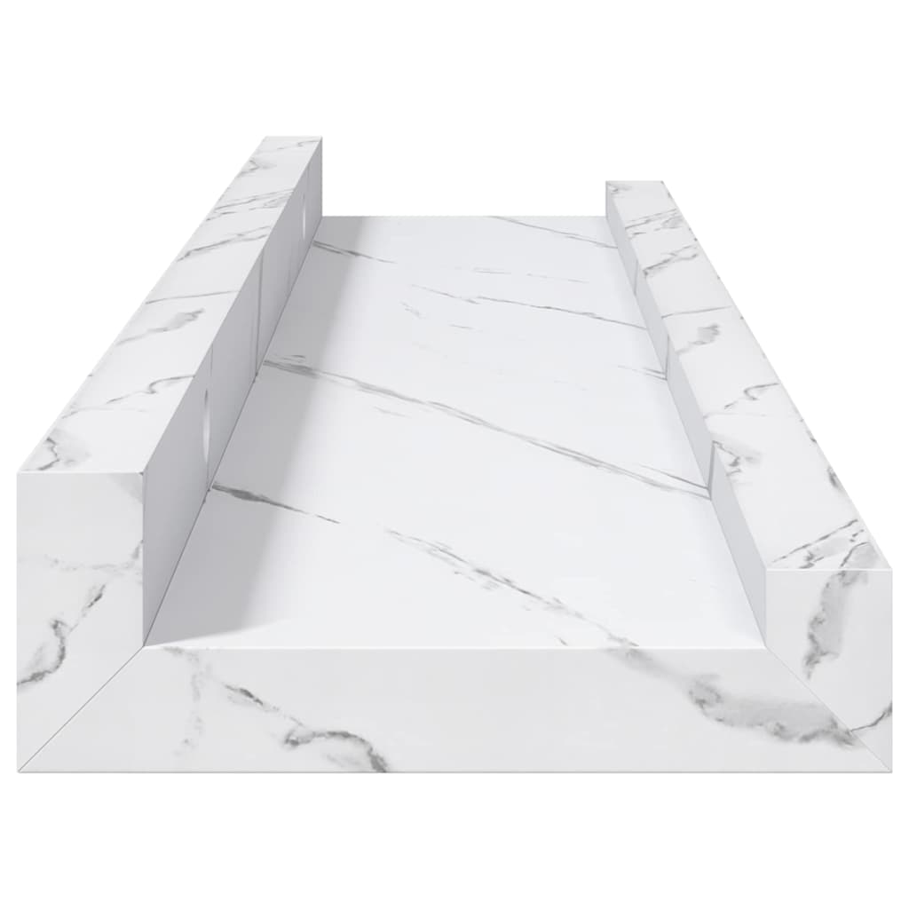 vidaXL Wandregal 2 pcs Weiß Marmor 40 x 9 x 3 cm Holzwerkstoff