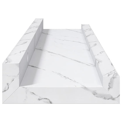 vidaXL Wandregal 2 pcs Weiß Marmor 40 x 9 x 3 cm Holzwerkstoff