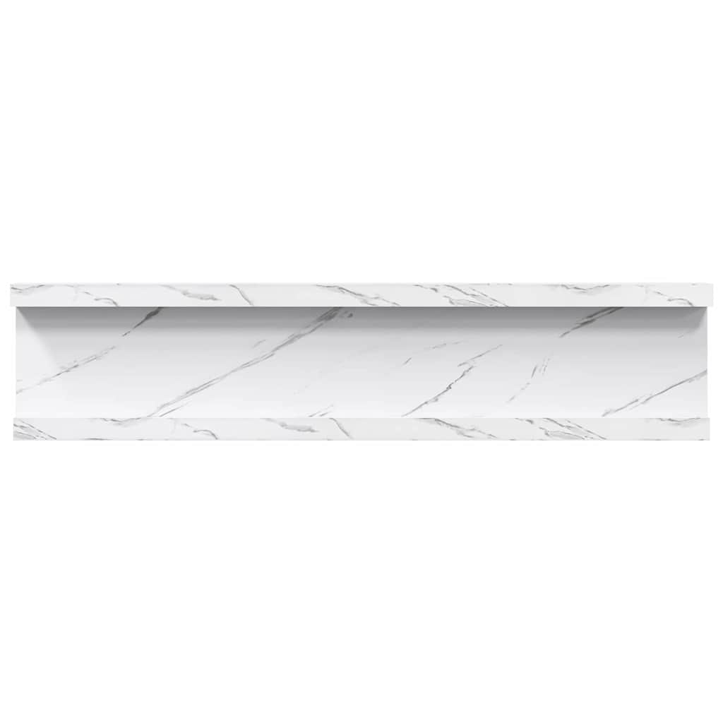 vidaXL Wandregal 2 pcs Weiß Marmor 40 x 9 x 3 cm Holzwerkstoff