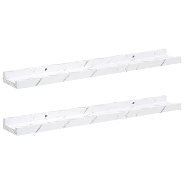 vidaXL Wandregal 2 pcs Weiß Marmor 60 x 9 x 3 cm Holzwerkstoff