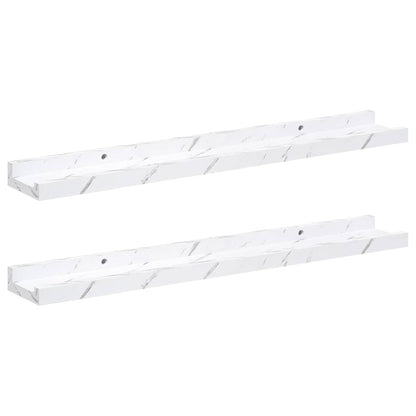 vidaXL Wandregal 2 pcs Weiß Marmor 60 x 9 x 3 cm Holzwerkstoff