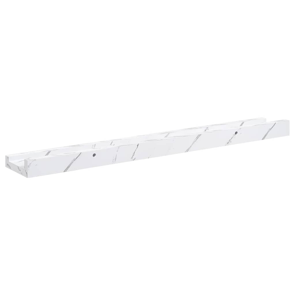 vidaXL Wandregal 2 pcs Weiß Marmor 60 x 9 x 3 cm Holzwerkstoff