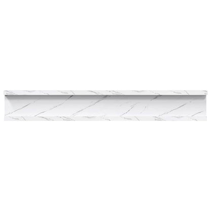 vidaXL Wandregal 2 pcs Weiß Marmor 60 x 9 x 3 cm Holzwerkstoff
