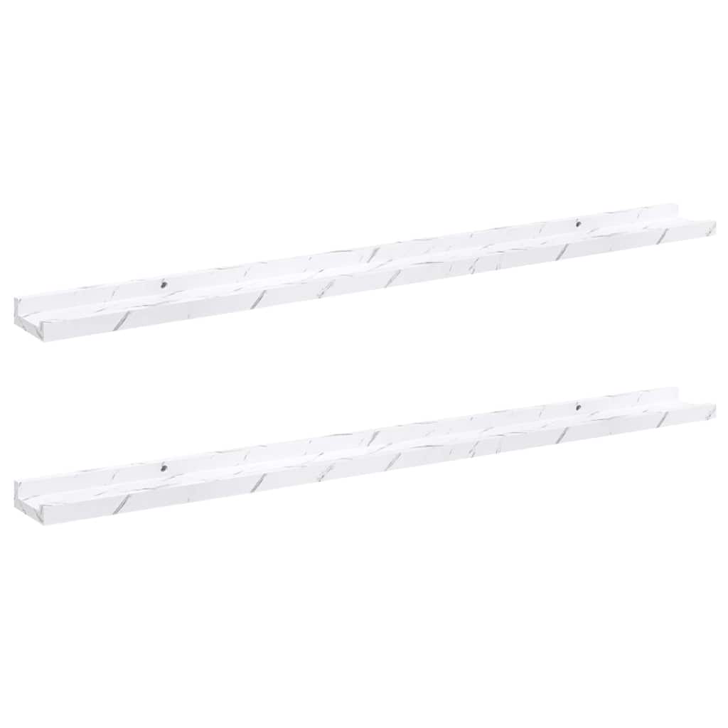 vidaXL Wandregal 2 pcs Weiß Marmor 100 x 9 x 3 cm Holzwerkstoff