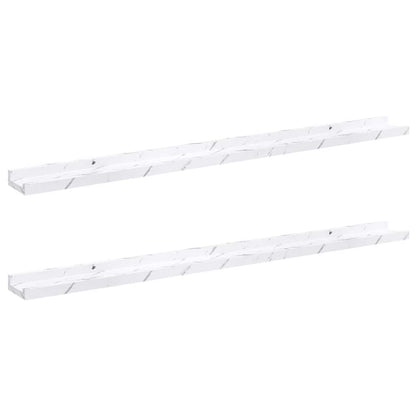 vidaXL Wandregal 2 pcs Weiß Marmor 100 x 9 x 3 cm Holzwerkstoff