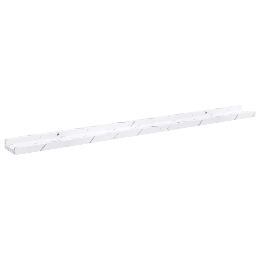 vidaXL Wandregal 2 pcs Weiß Marmor 100 x 9 x 3 cm Holzwerkstoff