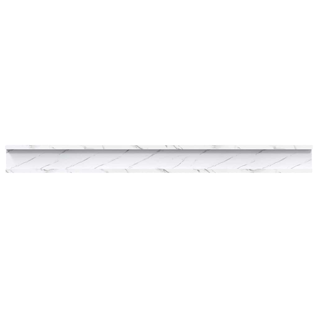 vidaXL Wandregal 2 pcs Weiß Marmor 100 x 9 x 3 cm Holzwerkstoff