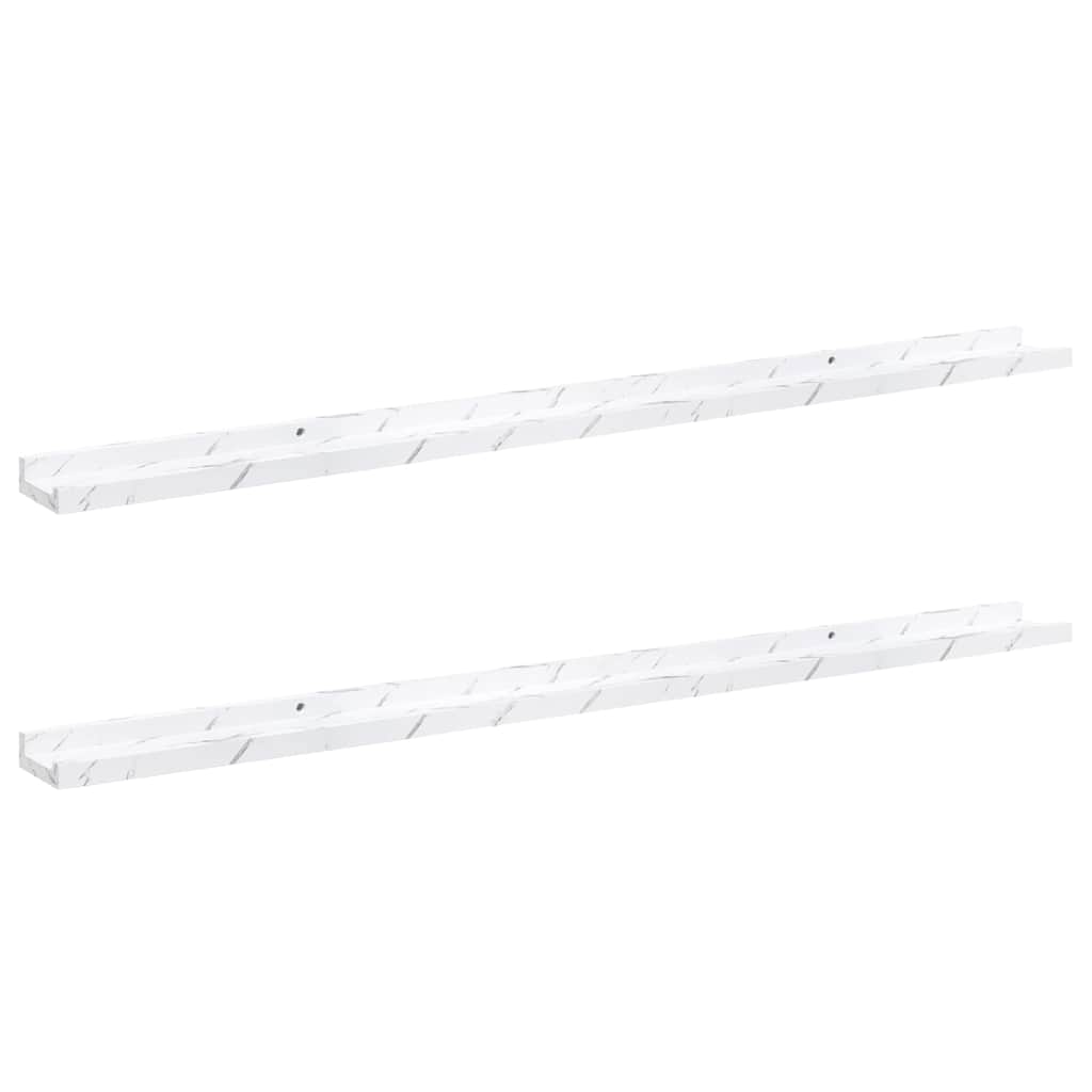 vidaXL Wandregal 2 pcs Weiß Marmor 115 x 9 x 3 cm Holzwerkstoff