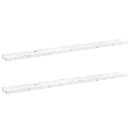 vidaXL Wandregal 2 pcs Weiß Marmor 115 x 9 x 3 cm Holzwerkstoff