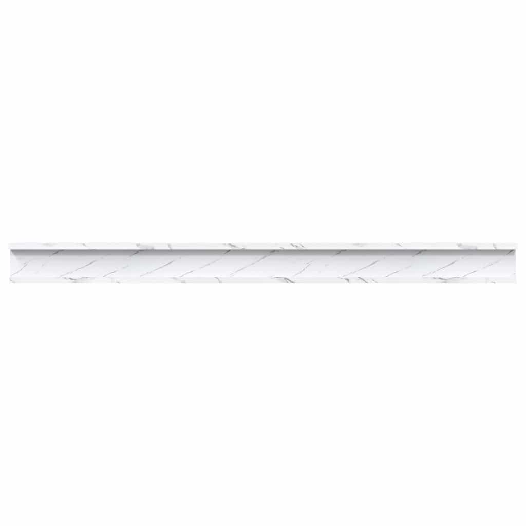 vidaXL Wandregal 2 pcs Weiß Marmor 115 x 9 x 3 cm Holzwerkstoff