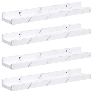 vidaXL Wandregal 4 pcs Weiß Marmor 40 x 9 x 3 cm Holzwerkstoff