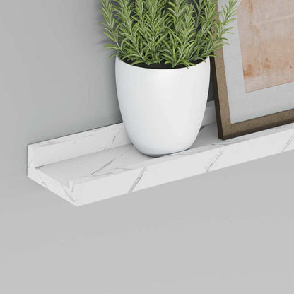 vidaXL Wandregal 4 pcs Weiß Marmor 60 x 9 x 3 cm Holzwerkstoff