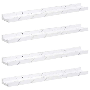 vidaXL Wandregal 4 pcs Weiß Marmor 60 x 9 x 3 cm Holzwerkstoff