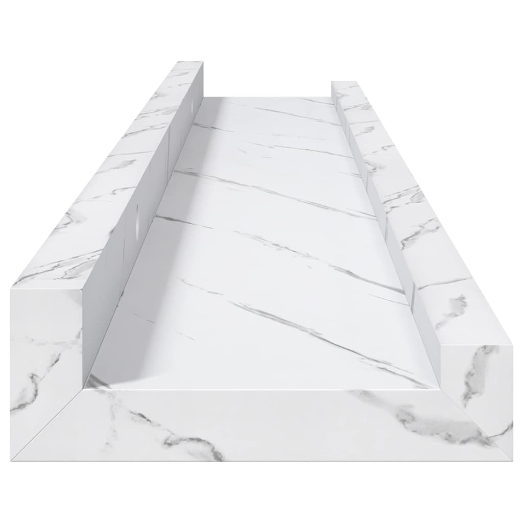 vidaXL Wandregal 4 pcs Weiß Marmor 60 x 9 x 3 cm Holzwerkstoff