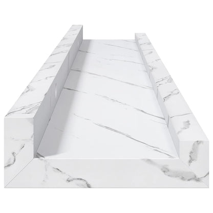 vidaXL Wandregal 4 pcs Weiß Marmor 60 x 9 x 3 cm Holzwerkstoff