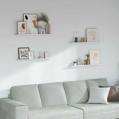 Wandregal 4 pcs Weiß Marmor 80 x 9 x 3 cm Holzwerkstoff