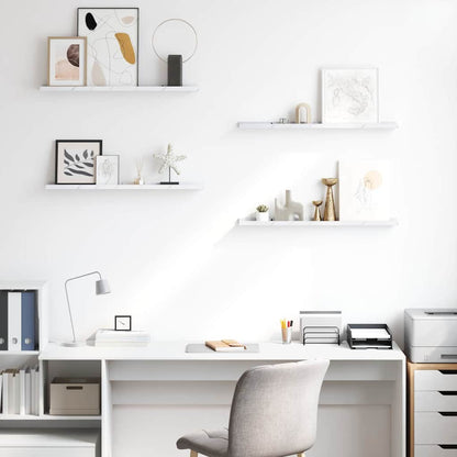 Wandregal 4 pcs Weiß Marmor 80 x 9 x 3 cm Holzwerkstoff