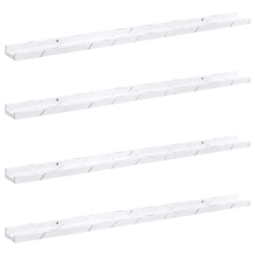 vidaXL Wandregal 4 pcs Weiß Marmor 100 x 9 x 3 cm Holzwerkstoff