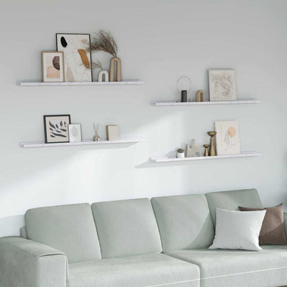 Wandregal 4 pcs Weiß Marmor 115 x 9 x 3 cm Holzwerkstoff