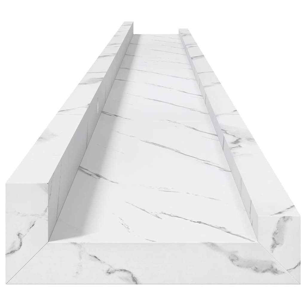 Wandregal 4 pcs Weiß Marmor 115 x 9 x 3 cm Holzwerkstoff