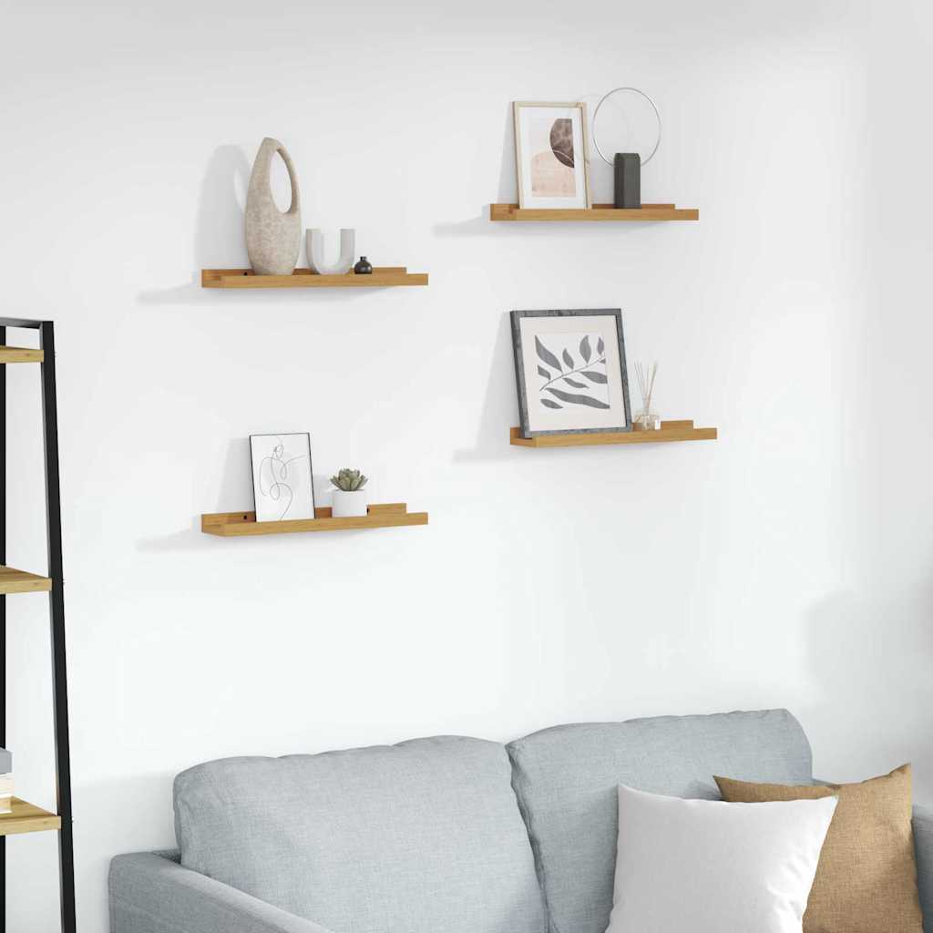 vidaXL Wandregal mit Regal 4 pcs Beige 40 x 9 x 3 cm Holzwerkstoff