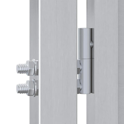 Gartentor mit Schloss Silber 85 x 70 cm Edelstahl