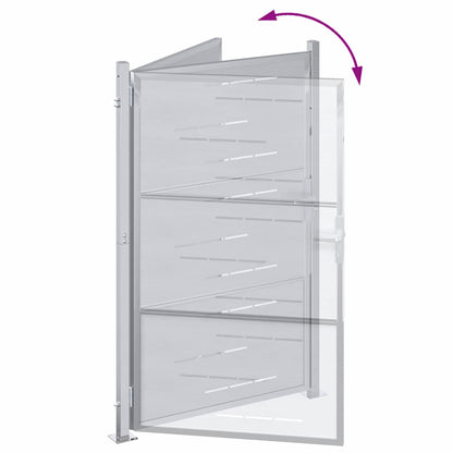 Gartentor mit Schloss Silber 85 x 144 cm Edelstahl