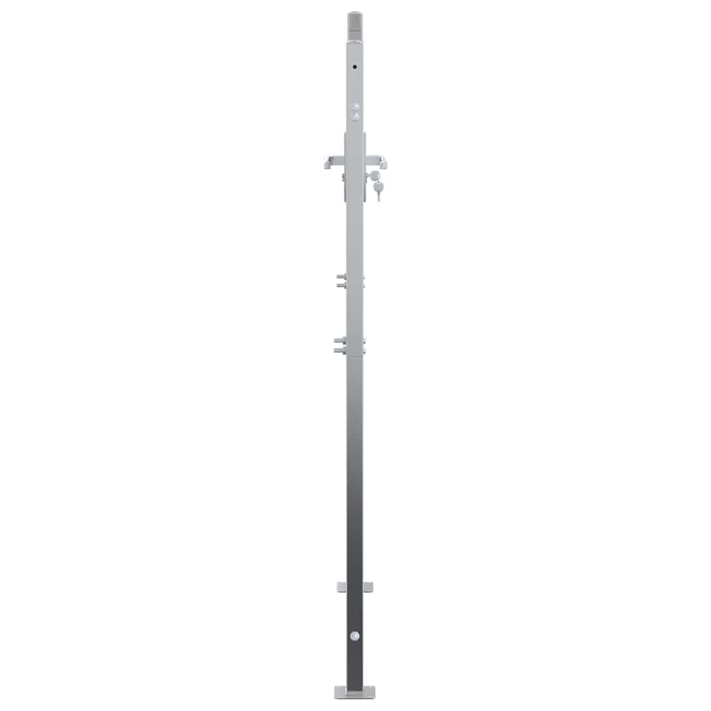 Gartentor mit Schloss Silber 85 x 144 cm Edelstahl