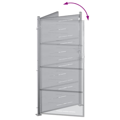 Gartentor mit Schloss Silber 85 x 174 cm Edelstahl